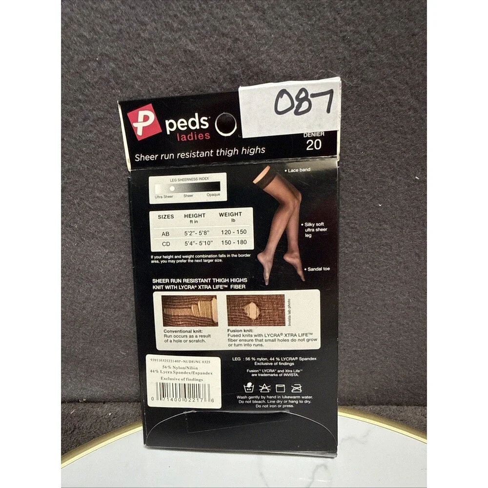 Peds Ladies Ultra Sheer Leg Thigh Highs  Silky Soft Run Resistant Lycra CD Nude